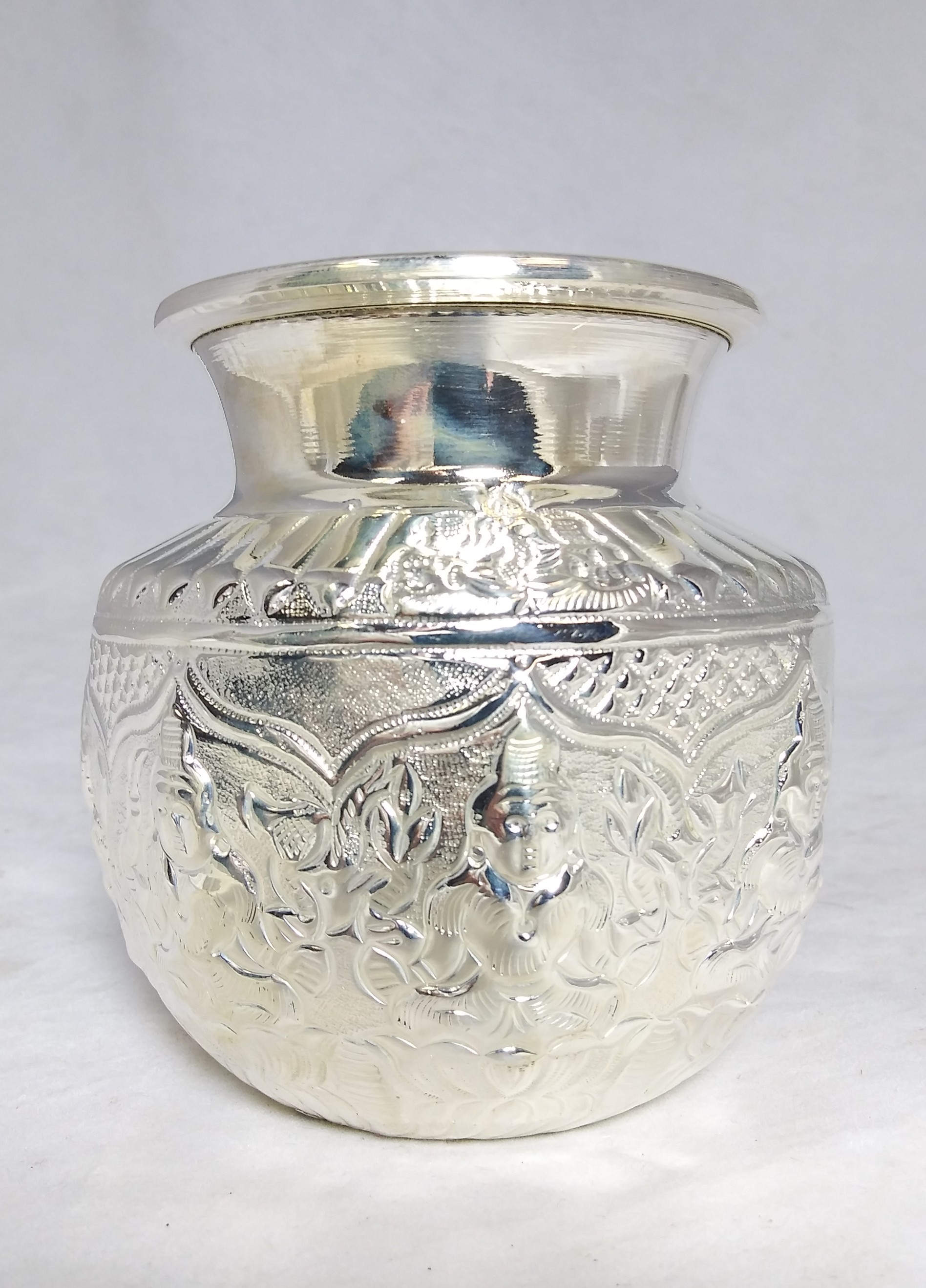 Silver Coated Kalasam / Kalash: Krishna Culture